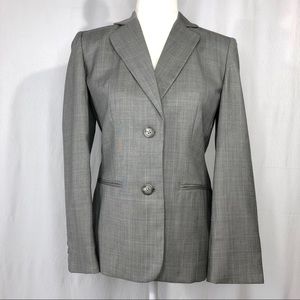 NWT LOFT Petites Gray Plaid Wool Blazer